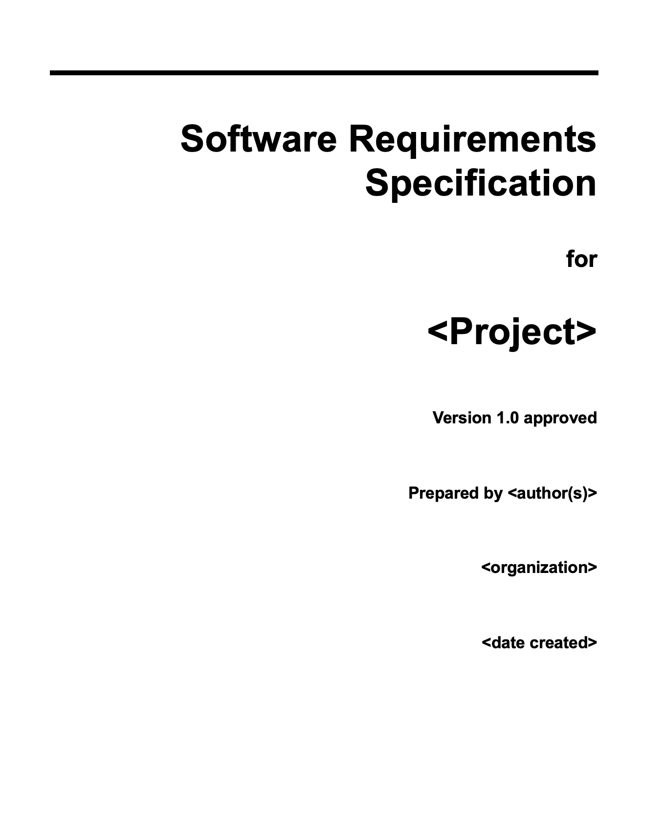 Presentation page for SRS Document